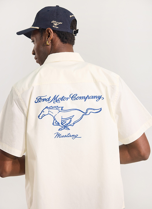 Pit Crew Boxy Shirt | Percival x Ford | Ecru