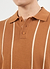 Casa Martini Knitted Polo | Micro Cable Cotton | Brown
