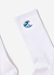 Wave Embroidered Socks | White