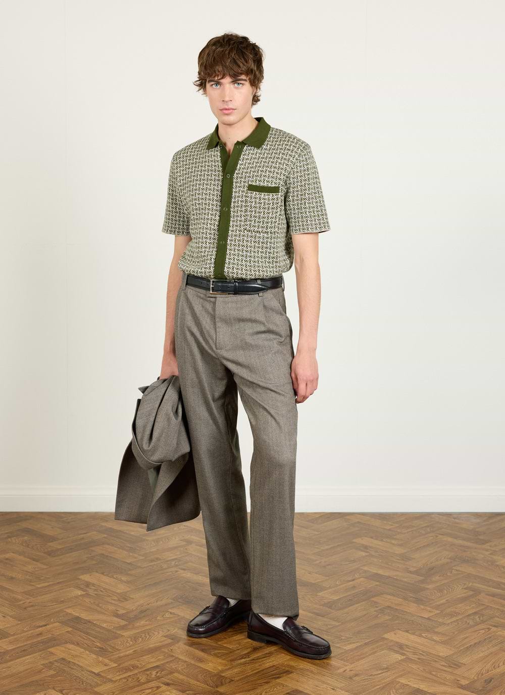 HERRINGBONE W.B JACKET EASY TROUSERS