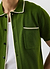 Contrast Trim Shirt | Wool | Forest with Ecru