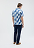 Market Diamond Cuban Shirt | Cotton | Ecru with Navy
