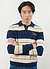 Striped Polo | Cotton | Navy