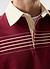 Editor Striped Rugby Polo | Cotton | Burgundy