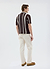 Conti Knitted Stripe Shirt | Cotton | Brown with Ecru