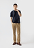 Knitted Cotton Stripe Short Sleeve Shirt | Navy