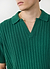 Open Collar Ribbed Polo | Percival x Ilaria | Forest