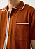 Contrast Trim Shirt | Wool | Rust