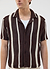 Conti Knitted Stripe Shirt | Cotton | Brown with Ecru