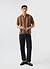 Knitted Cotton Stripe Short Sleeve Shirt | Rust