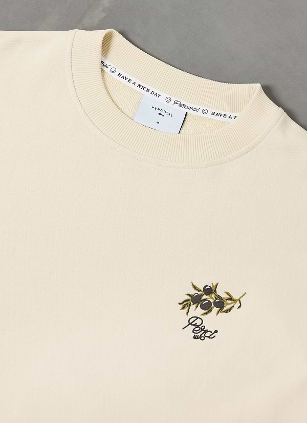 Embroidered Perci Olive Sweatshirt | Ecru