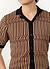 Fargo Knitted Shirt | Cotton | Tan with Black
