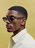 P001-E52 Olive Green Sunglasses | Light Brown Lenses