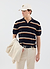 Tessaro Knitted Stripe Polo | Cotton | Black