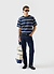 Fiction Striped Knitted T Shirt | Cotton | Navy