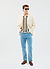 Sarti Knitted Polo Shirt | Cotton | Ecru with Forest