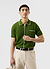 Contrast Trim Shirt | Wool | Forest with Ecru