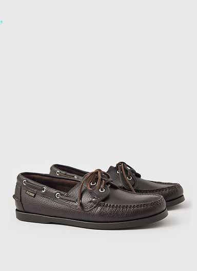 Jetty II Boater 2 Eye | G.H. Bass | Dark Brown Textured Leather