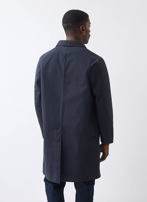 Men's Navy Greyson Long Trench Coat | Waterproof | Midnight with Olive