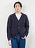 Cable Stripe Cardigan | Wool | Navy