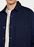 Checkerboard Denim Shirt | Cotton | Navy with Black