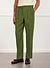 Pleated Tailored Trousers | Linen | Forest