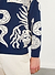 Grecian Frieze Crew Neck Jumper | Cotton | Navy