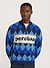 Harlequin Zip Pullover | Knitted Cotton | Blue