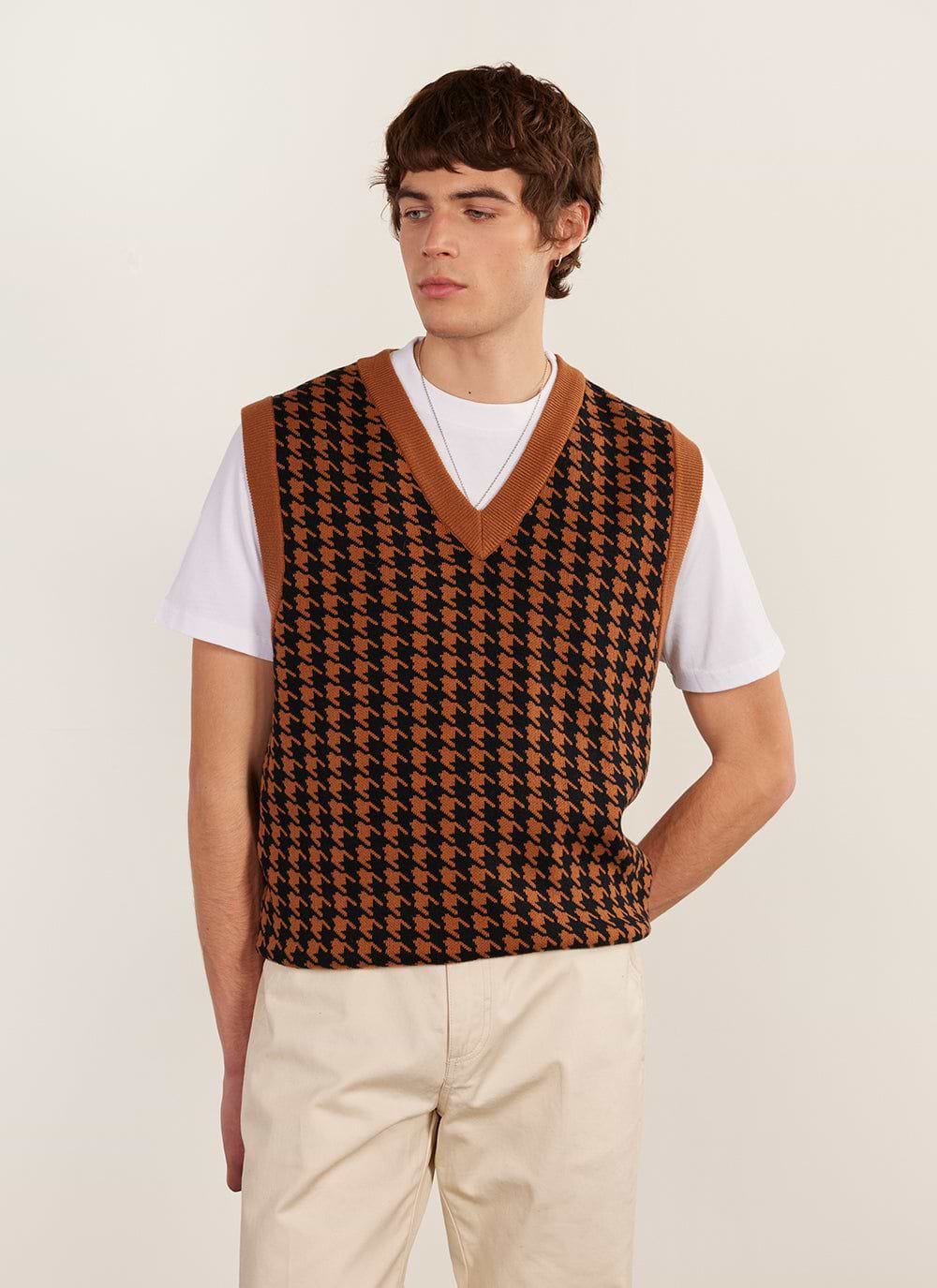 Knitted sleeveless vest clearance