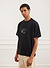 Koi Pond Oversized T Shirt | Embroidered Organic Cotton | Black