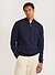 Mini Harlequin Zip Pullover | Knitted Cotton | Navy