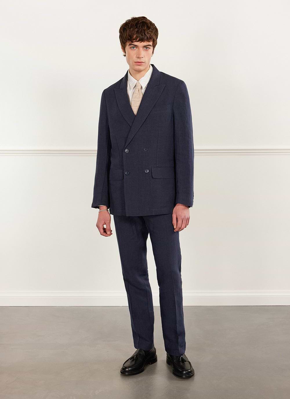 Navy blue long blazer store