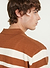Paros Stripe Polo Shirt | Cotton | Tan with Ecru
