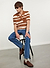 Paros Stripe Polo Shirt | Cotton | Tan with Ecru