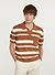 Paros Stripe Polo Shirt | Cotton | Tan with Ecru