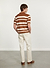 Paros Stripe Polo Shirt | Cotton | Tan with Ecru
