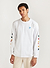 Patch Long Sleeve T Shirt | Embroidered Organic Cotton | White