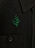 Botanical Embroidered Blanket Overshirt | Casentino Wool | Black
