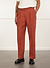 Pleated Tailored Trousers | Linen | Rust