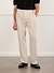 Pleated Tailored Trousers | Linen | Stone