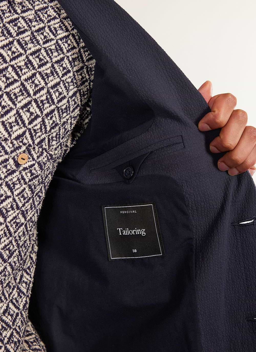 Seersucker Blazer - Navy ~ Black Seersucker Sport Coat main image 1