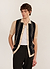 Striped Knitted Shirt | Percival x Ilaria | Black with Cream