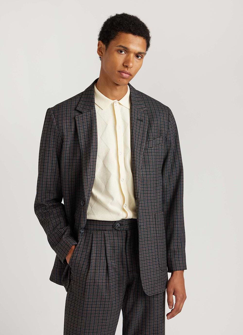 Check type blazer hotsell