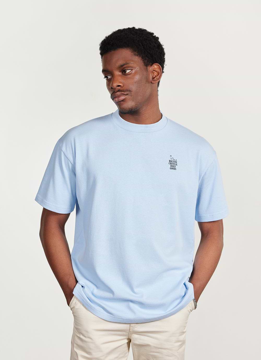 Men's Oversized Auxiliary T Shirt | Sunday Graphic | Cornflower Blue