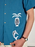 Applique Tapestry Cuban Shirt | Cotton | Blue