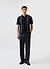 Knitted Cotton Stripe Short Sleeve Shirt | Navy