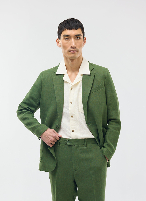 Tailored Linen Blazer | Forest