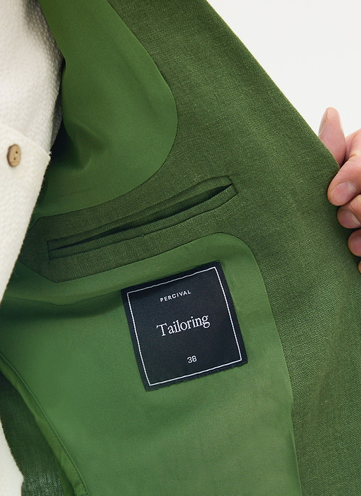 Men's Tailored Two Piece Suit | Linen | Forest Green