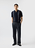 Knitted Cotton Stripe Short Sleeve Shirt | Navy