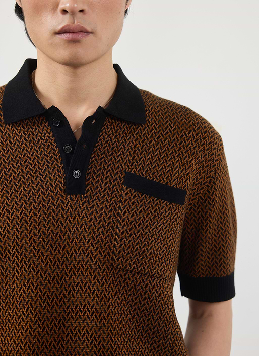 Casa Martini Knitted Polo | Cotton | Espresso